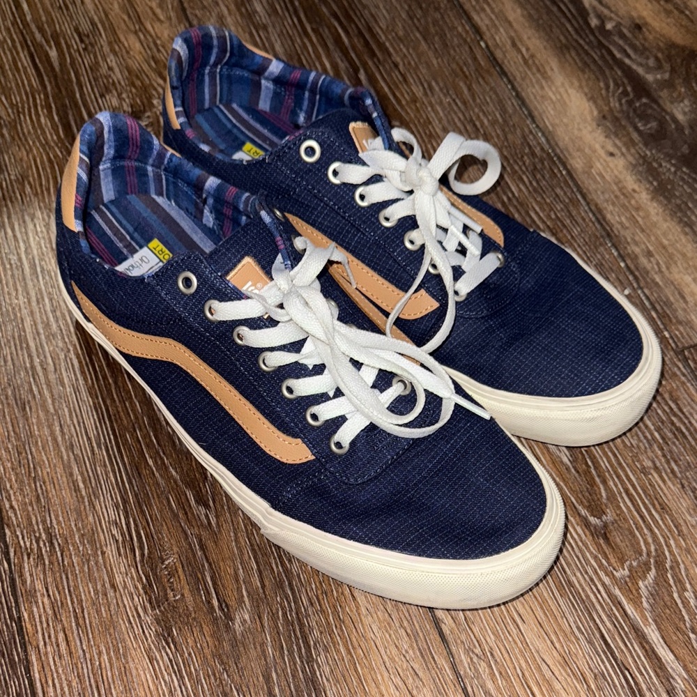 Vans Navy and Tan Men's Sneakers